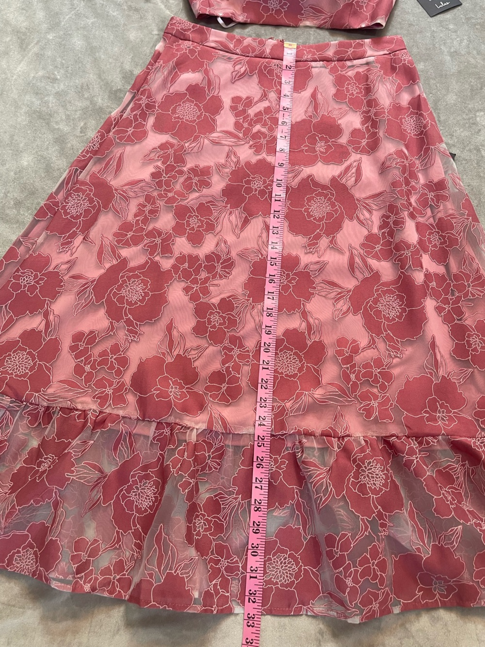 Lulus ✨ Certainly Stylish Mauve Pink Burnout Floral Two-Piece Midi Dress - Picture 13 of 16